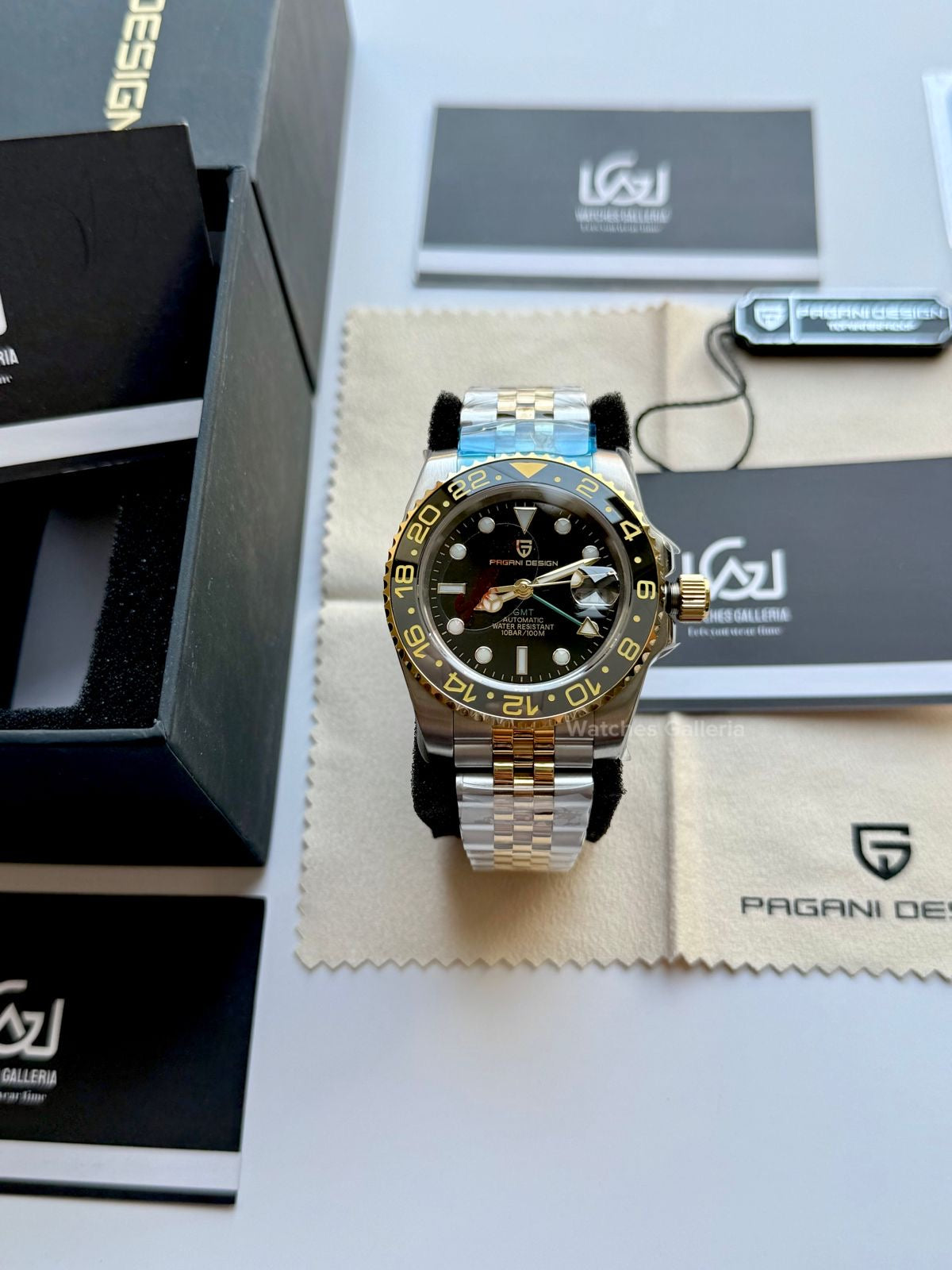 Pagani Design PD1662 GMT Master V6 Two Tone in Pakistan – Automatic GMT Luxury Men’s Watch with Sapphire Crystal & Rotating Bezel