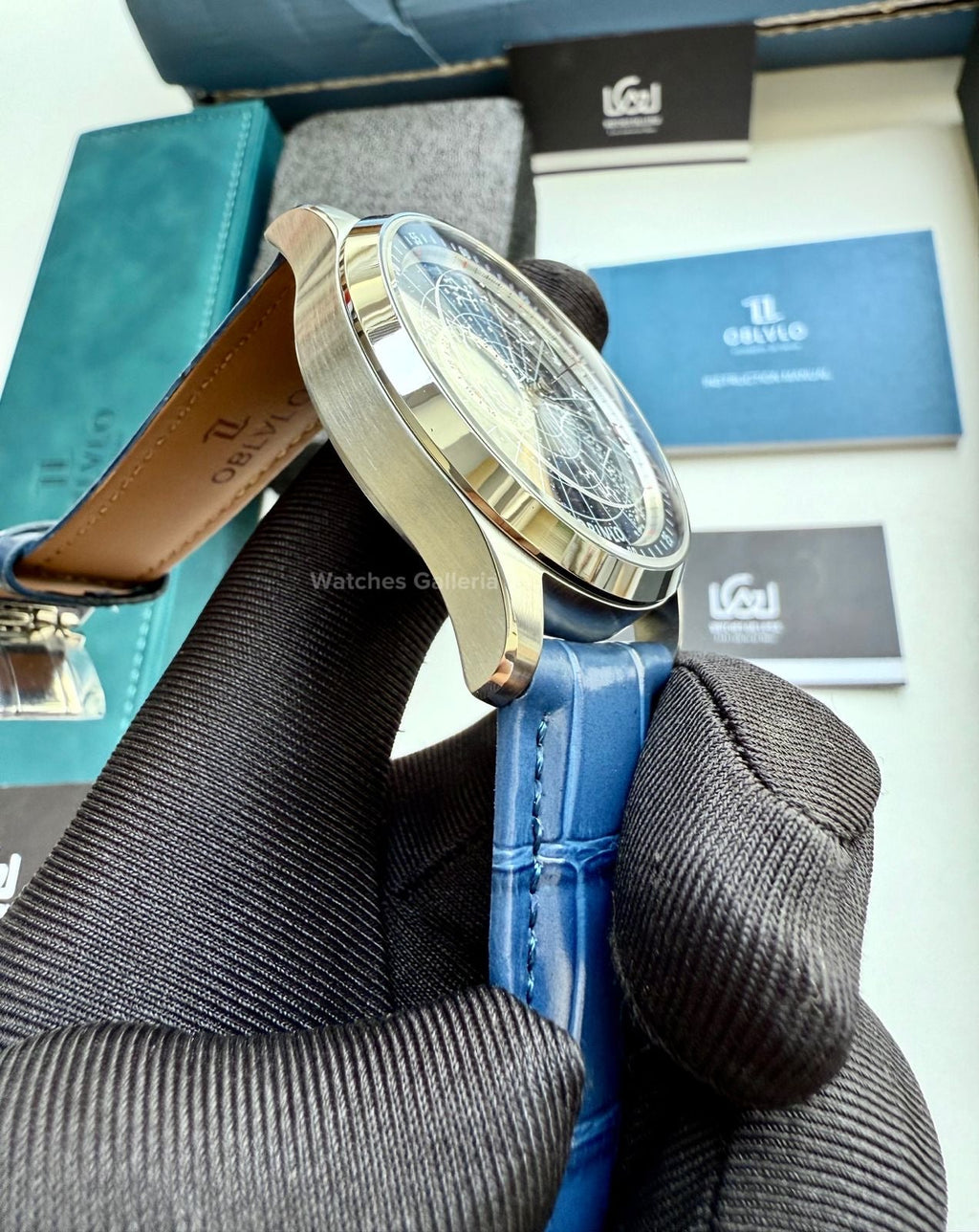 Oblvlo Grand Complications Calestial Automatic (Blue/Silver) oblvloGC Watches Galleria