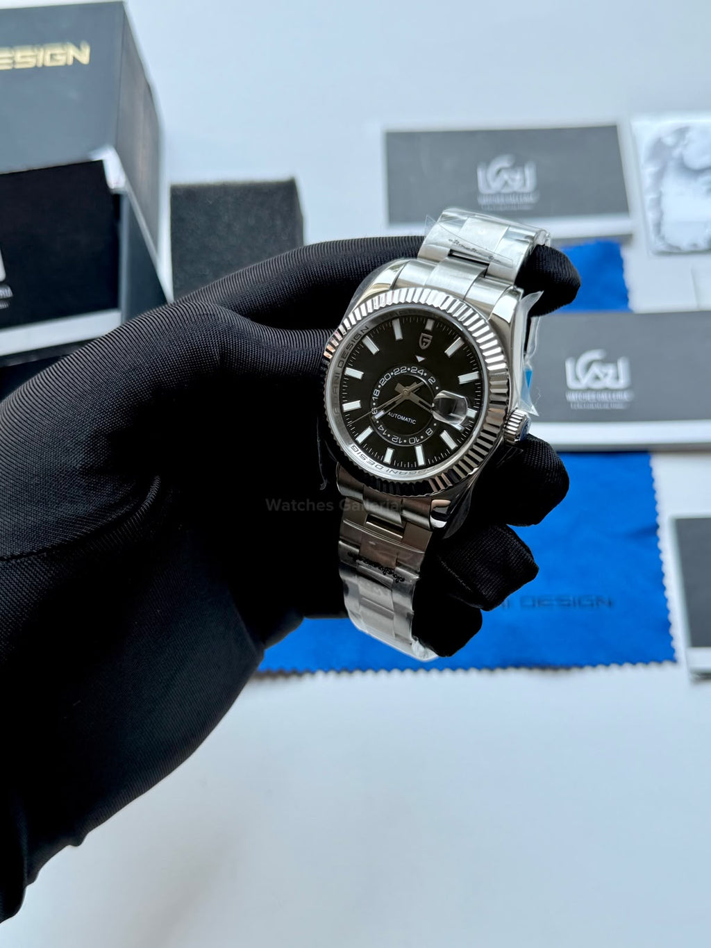 Pagani Design PD1888 Sky Dweller Black Automatic GMT Watch for Men Sapphire Crystal Original Pagani Design Watch Pakistan