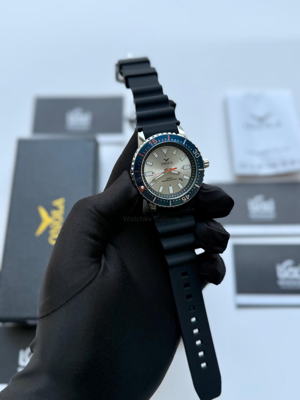 Onola 3850 Sports Diving Style Quartz (Silver) Onola Pakistan