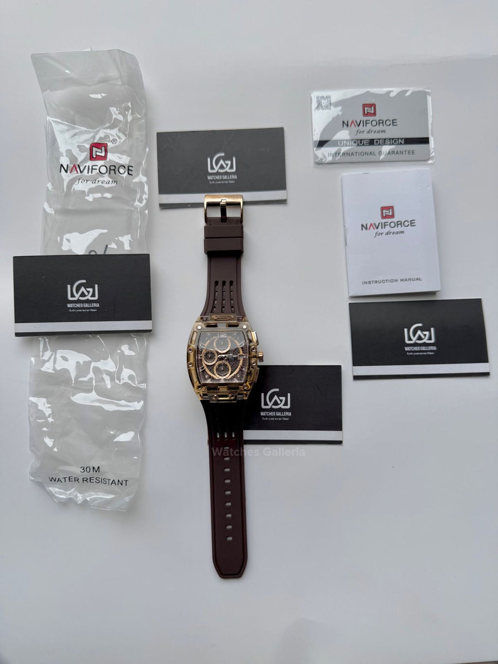 Naviforce NF7105 Tonneau Watch (Brown) Naviforce Watch in Pakistan