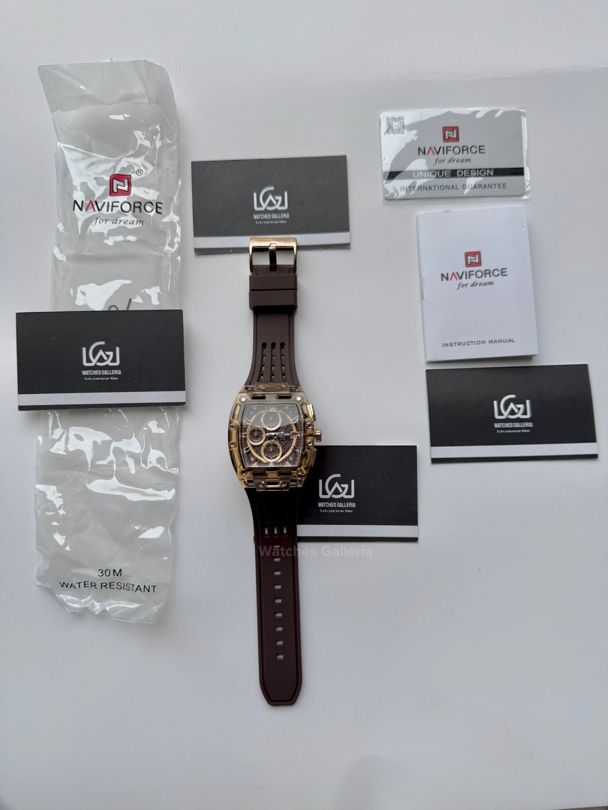 Naviforce NF7105 Tonneau Watch (Brown) Naviforce Watch in Pakistan