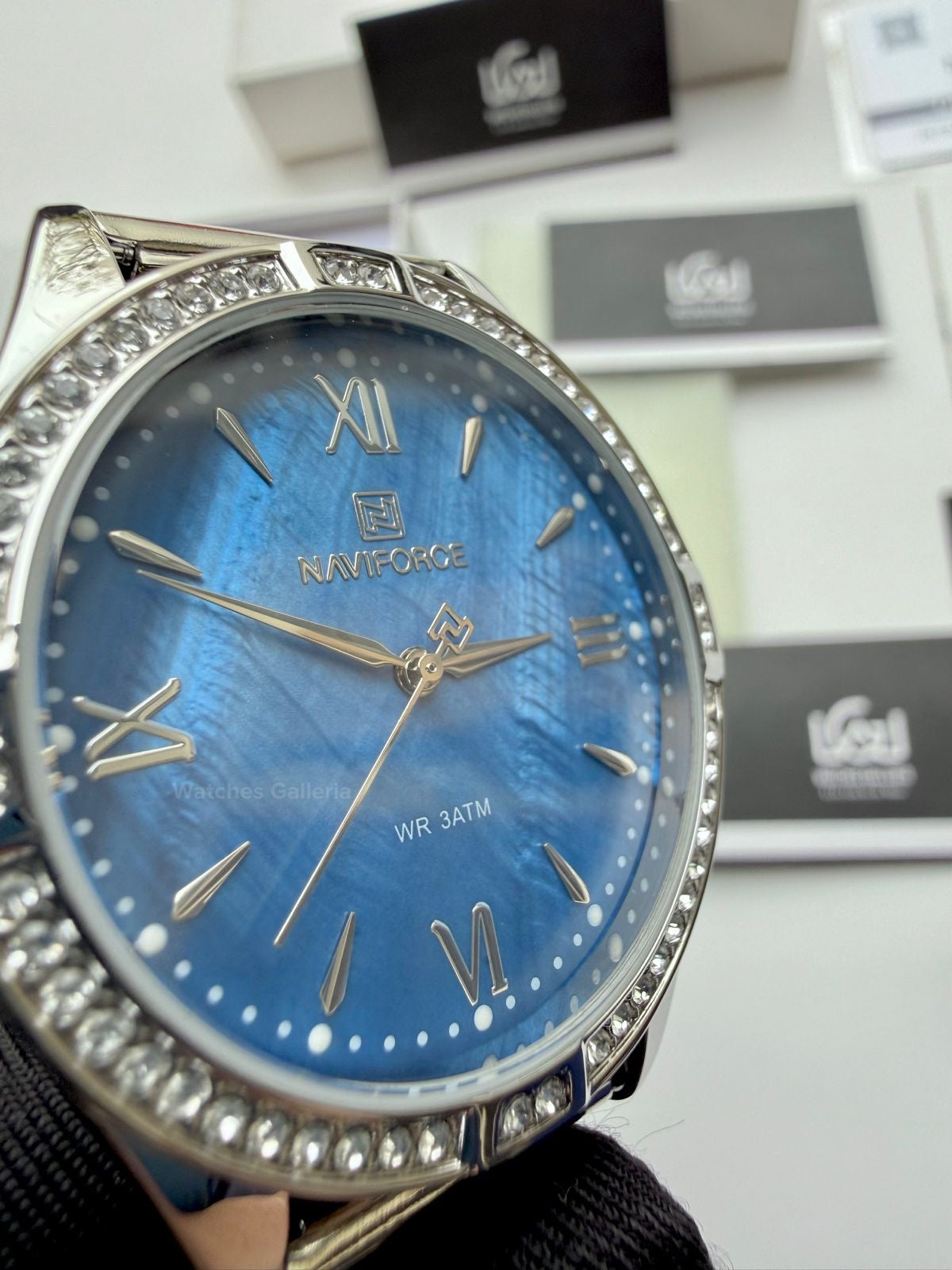 Naviforce NF5028 Blue Classic Stones Quartz Watch (Unisex) Naviforce Watch Pakistan