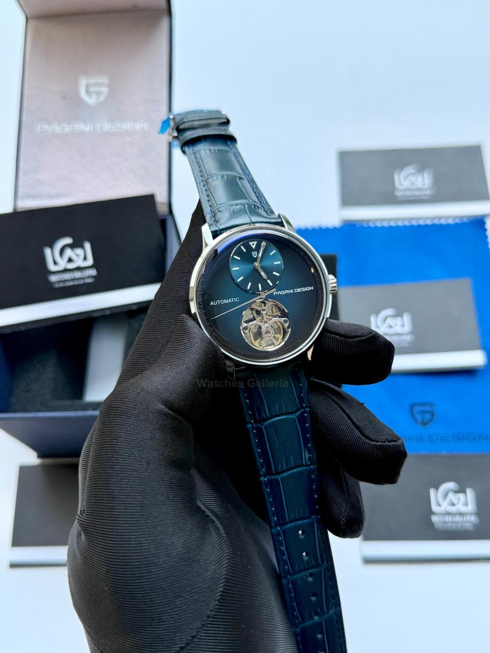 Pagani Design PD1796 Tourbillon Blue in Pakistan – Luxury Automatic Mechanical Men’s Watch with Sapphire Crystal & Exhibition Back