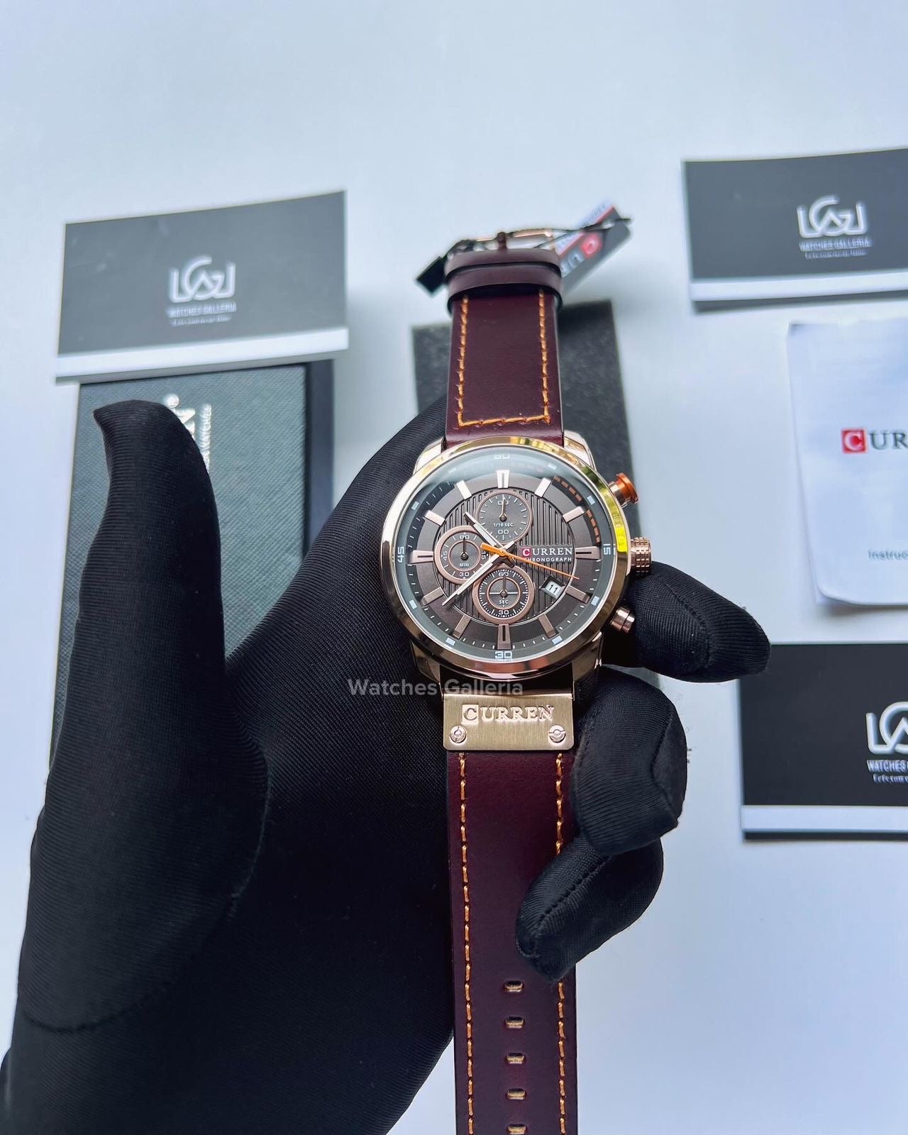 Curren Chronograph (Rose Gold Brown) C8921 Watches Galleria