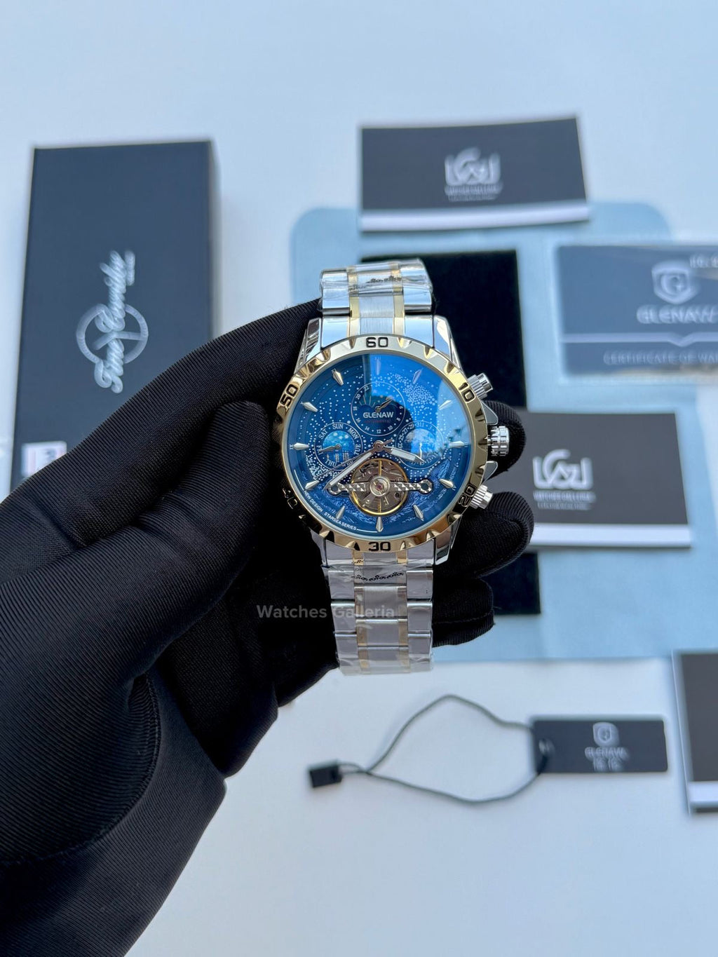 Glenaw Moonphase Automatic (Blue/Gold) GL8919 Watches Galleria
