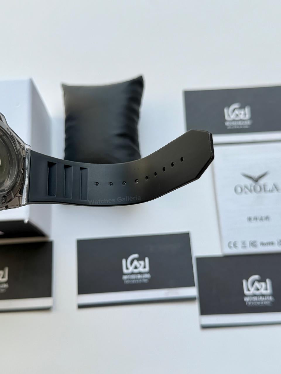 Onola ON3836 Oak Skeleton Black Automatic Watch – 49mm Transparent Dial, Bold Sport Design, Pakistan Edition