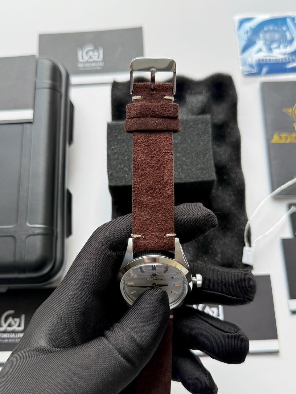 Addiesdive AD2030 Desert White Unisex Watch – 36mm Classic Desert Dial, Japan VH31 Quartz Movement, Blue Anti-Glare Mineral Glass & Genuine Suede Leather Strap