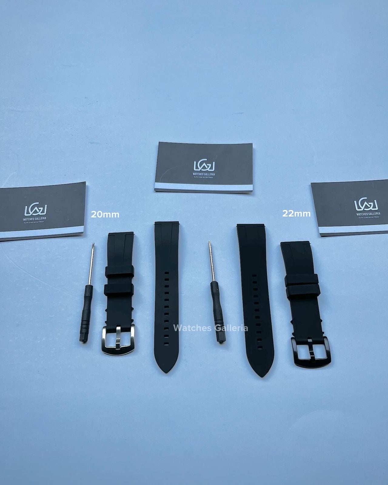Rubber Straps Quick Release (Black Black Buckle) 20mm or 22mm
