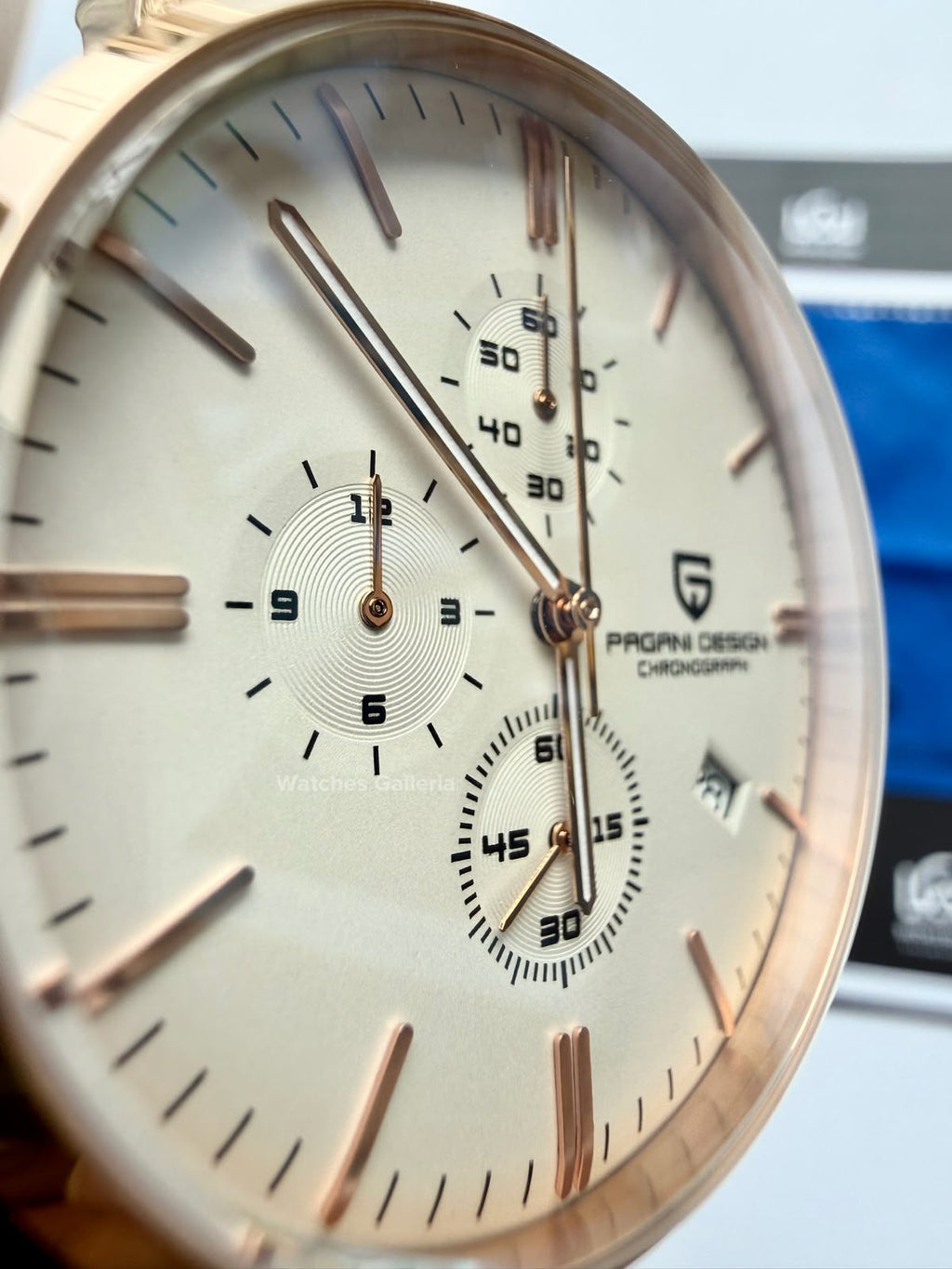 Pagani Design PD2720K |  Blue Rose Gold White | Flight Chronograph Limited Edition Blue Rose Gold White Quartz Watch