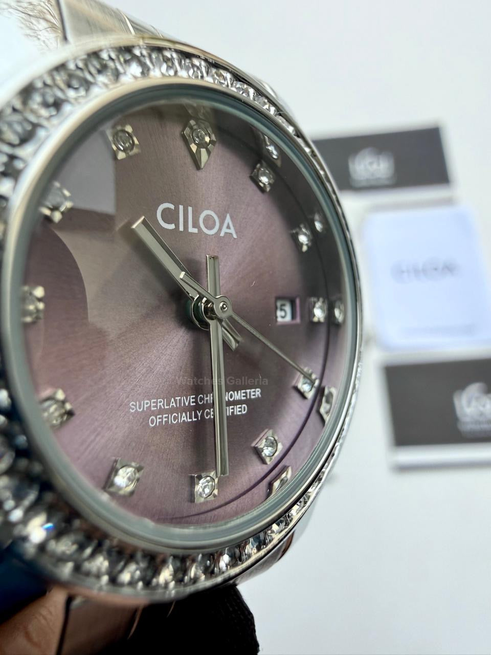 Ciloa 602 Datejust Ladies Watch Quartz (Purple) Ciloa Watch Pakistan