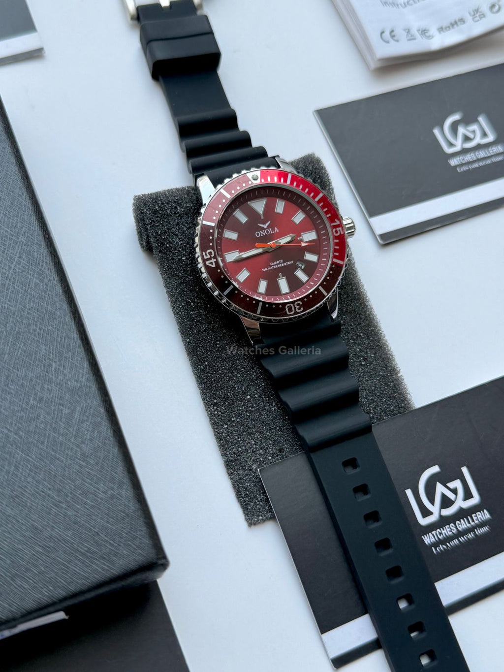 Onola 3850 Sports Diving Style Quartz (Red) Onola Pakistan