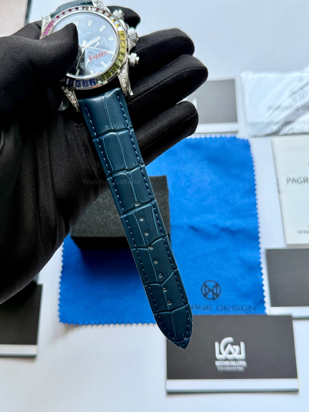 Pagani Design PG1666 Daytona Rainbow Limited Edition Black Automatic Chronograph Watch | 40mm Sapphire Crystal | HZ2196G Movement | 100M Water Resistant