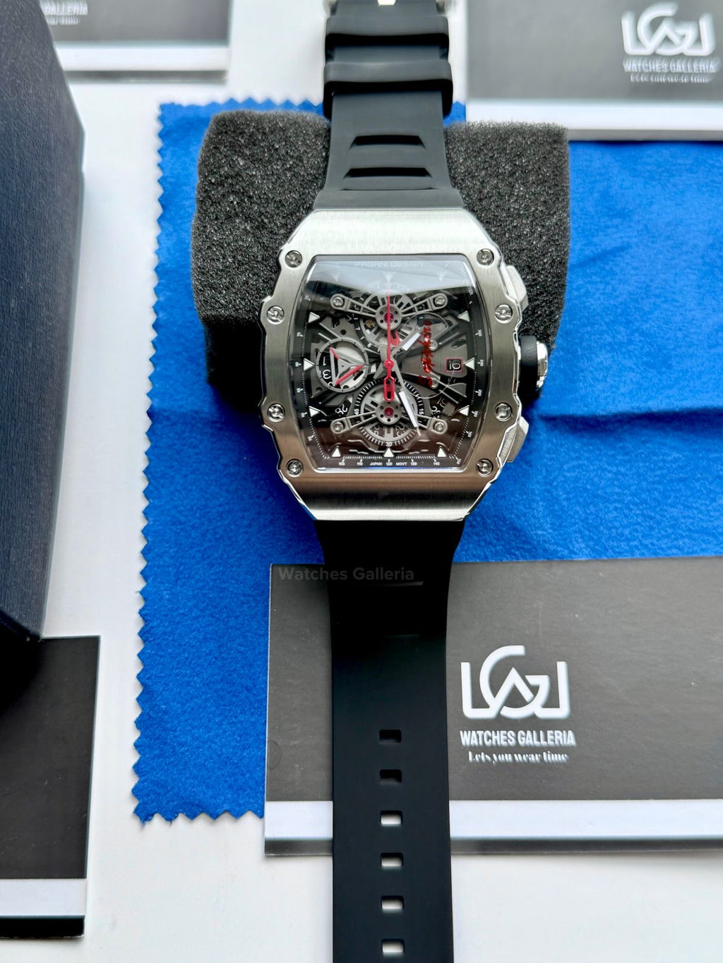 Pagani Design PDys011 Tonneau Chronograph Quartz Watch (Black/Black) - Sapphire Crystal | Japan Epson YM92 | 100% Original in Pakistan