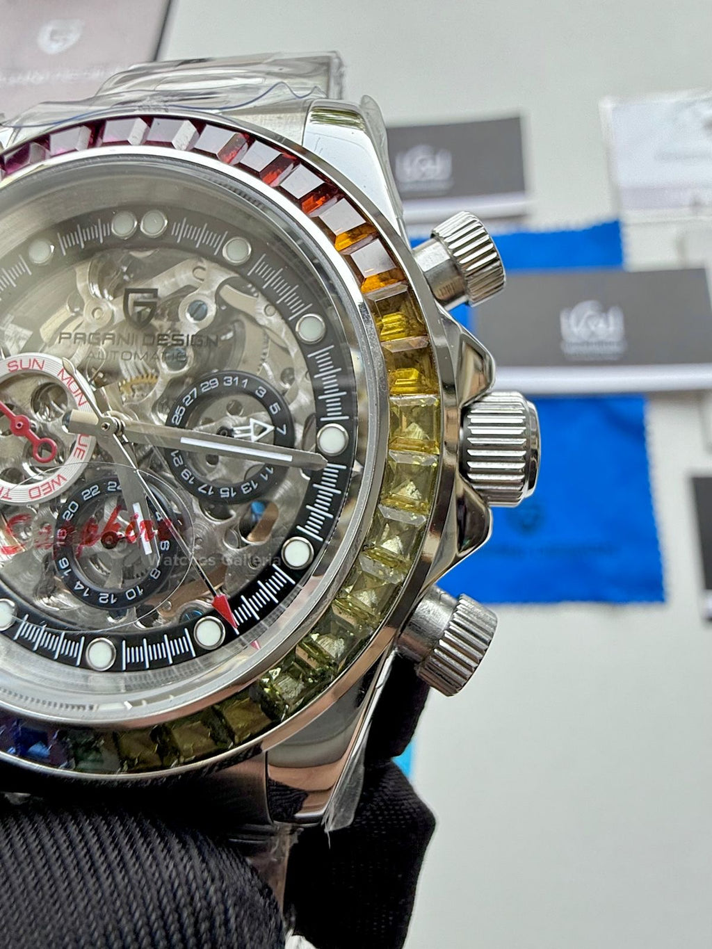 Pagani Design Rainbow Skeleton Automatic PD1653 (Silver) Pagani Design in Pakistan