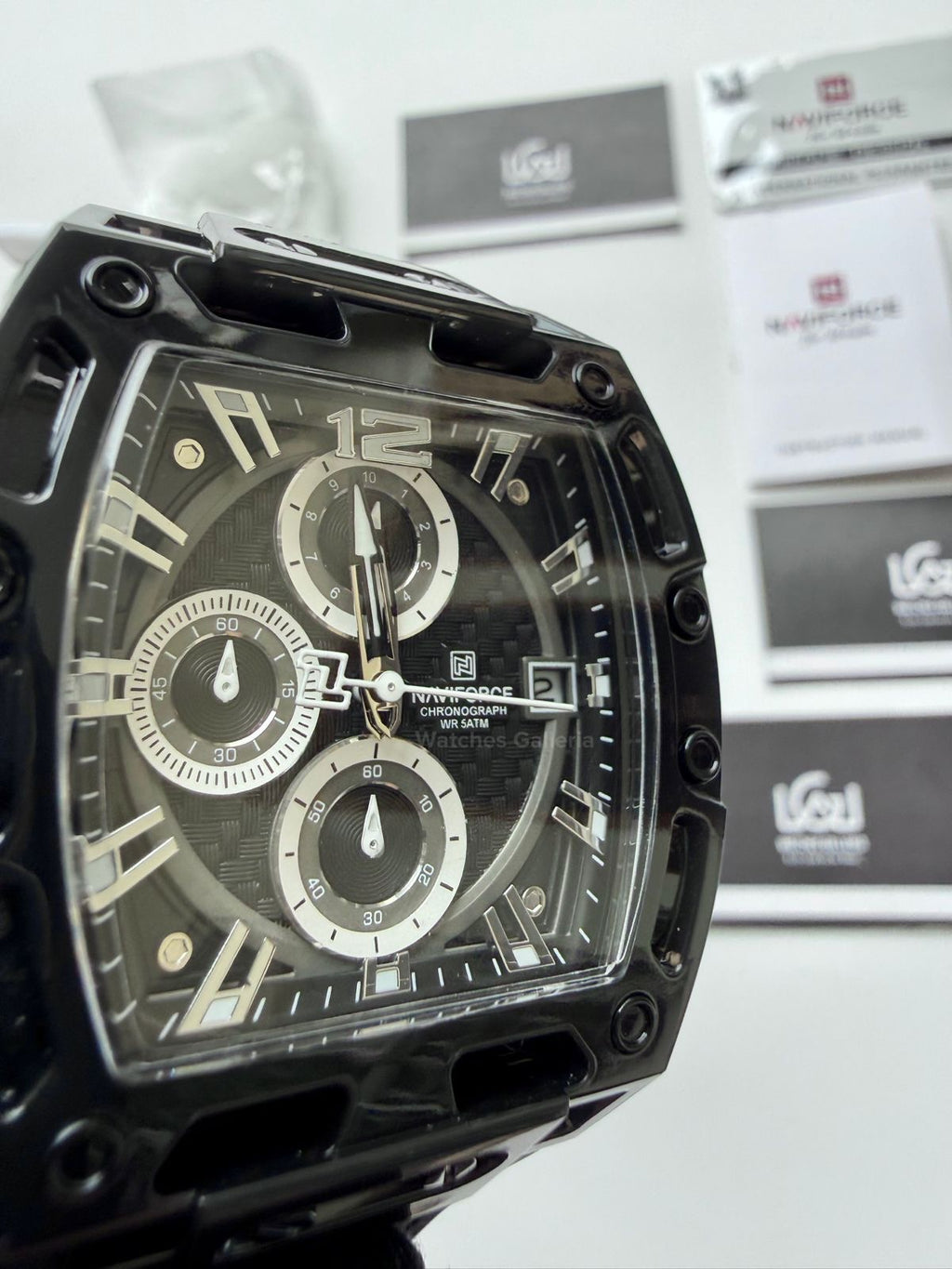 Naviforce NF7105 Tonneau Watch (Black) Naviforce Watch in Pakistan