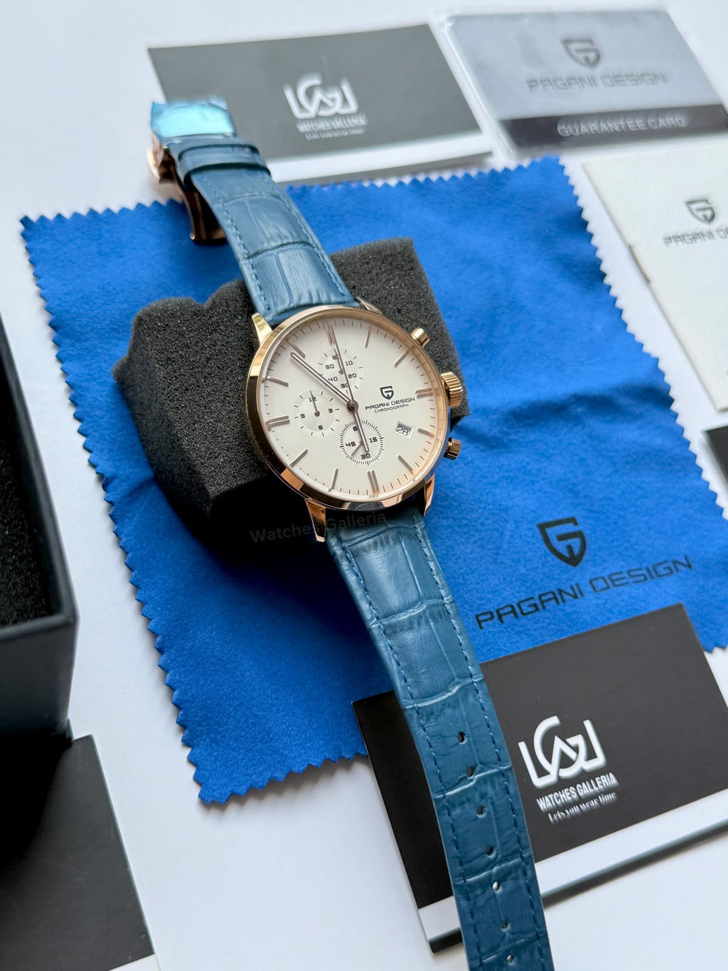 Pagani Design PD2720K |  Blue Rose Gold White | Flight Chronograph Limited Edition Blue Rose Gold White Quartz Watch