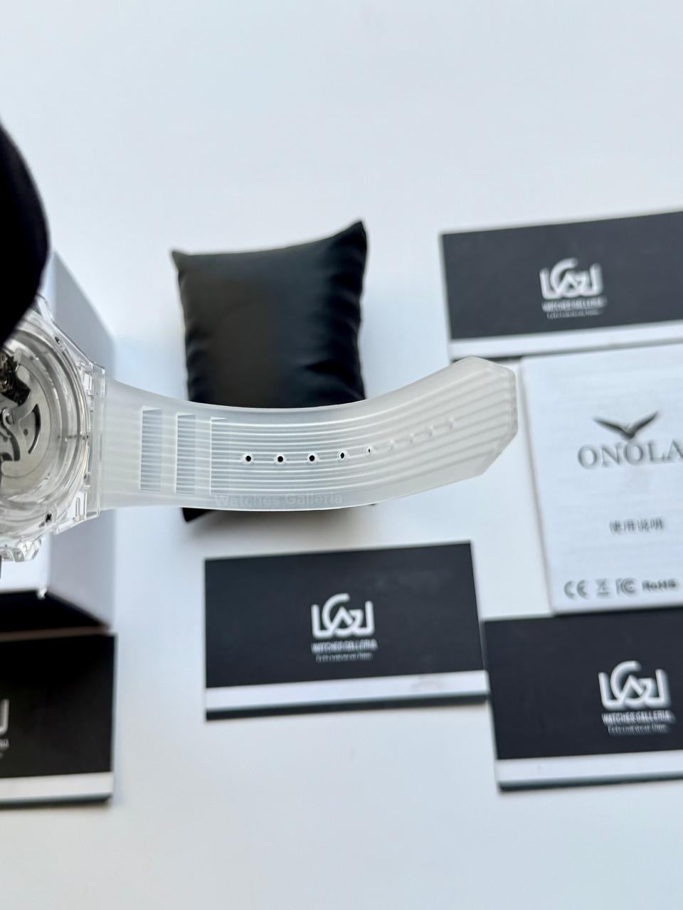 Onola ON3836 Oak Skeleton White Automatic Watch – 49mm Transparent Dial, Bold Sport Design, Pakistan Edition