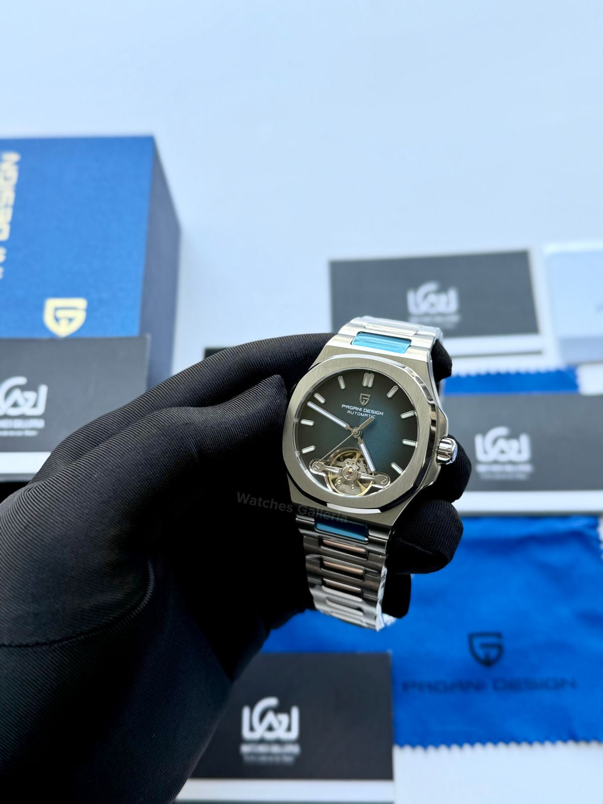 Pagani Design PDys025 Nautilus Flywheel Blue 42mm Automatic – Sapphire Glass | Skeleton Dial | Exhibition Back