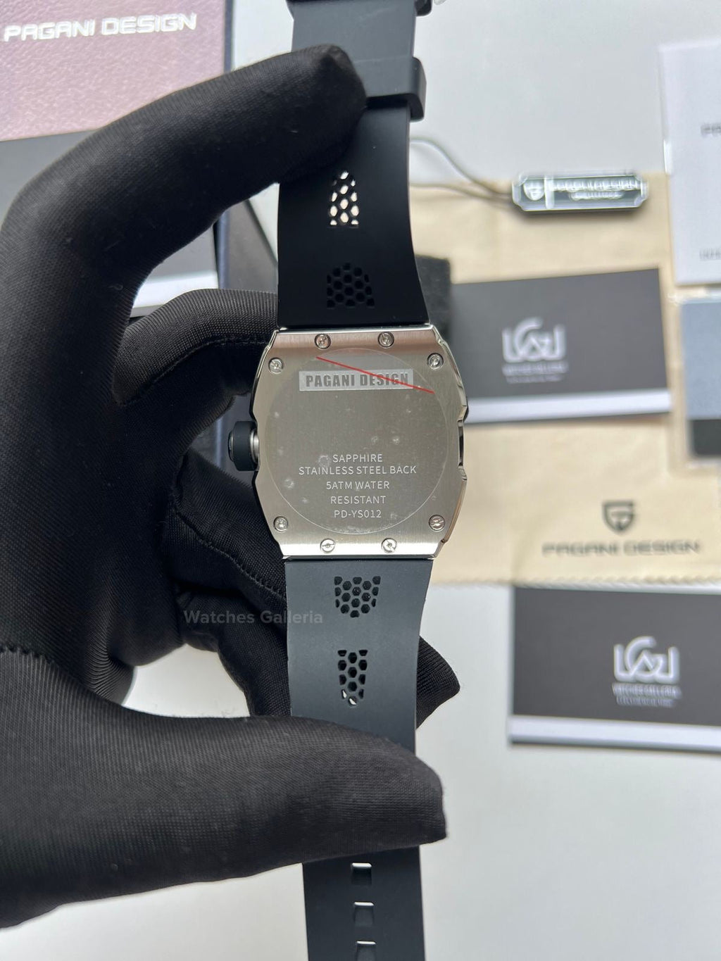 Pagani Design Tonneau Quartz (Black/Silver) PDys012 Watches Galleria