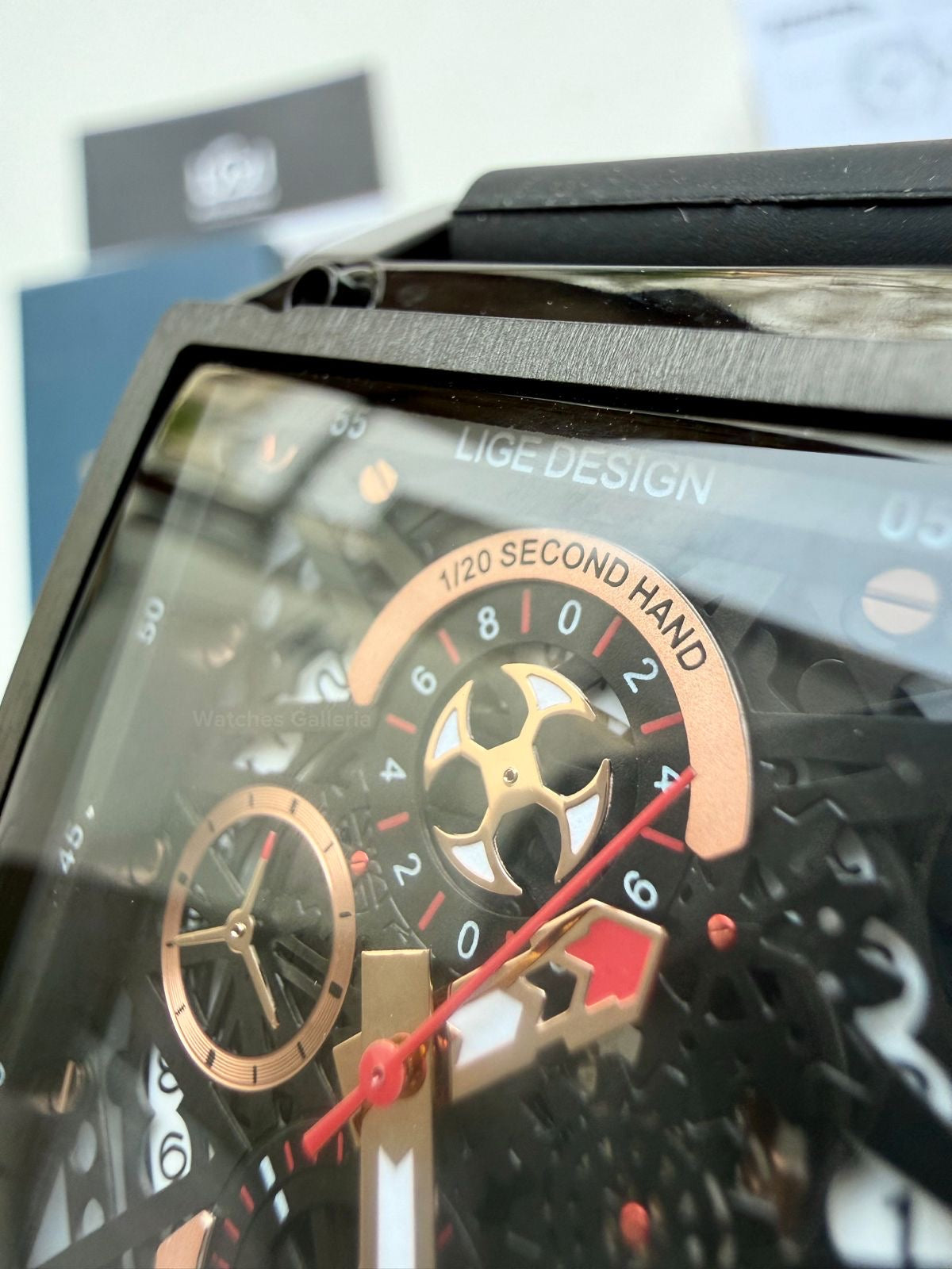 Lige Watch LG8935 Square Chronograph (Black) Lige Watch Pakistan