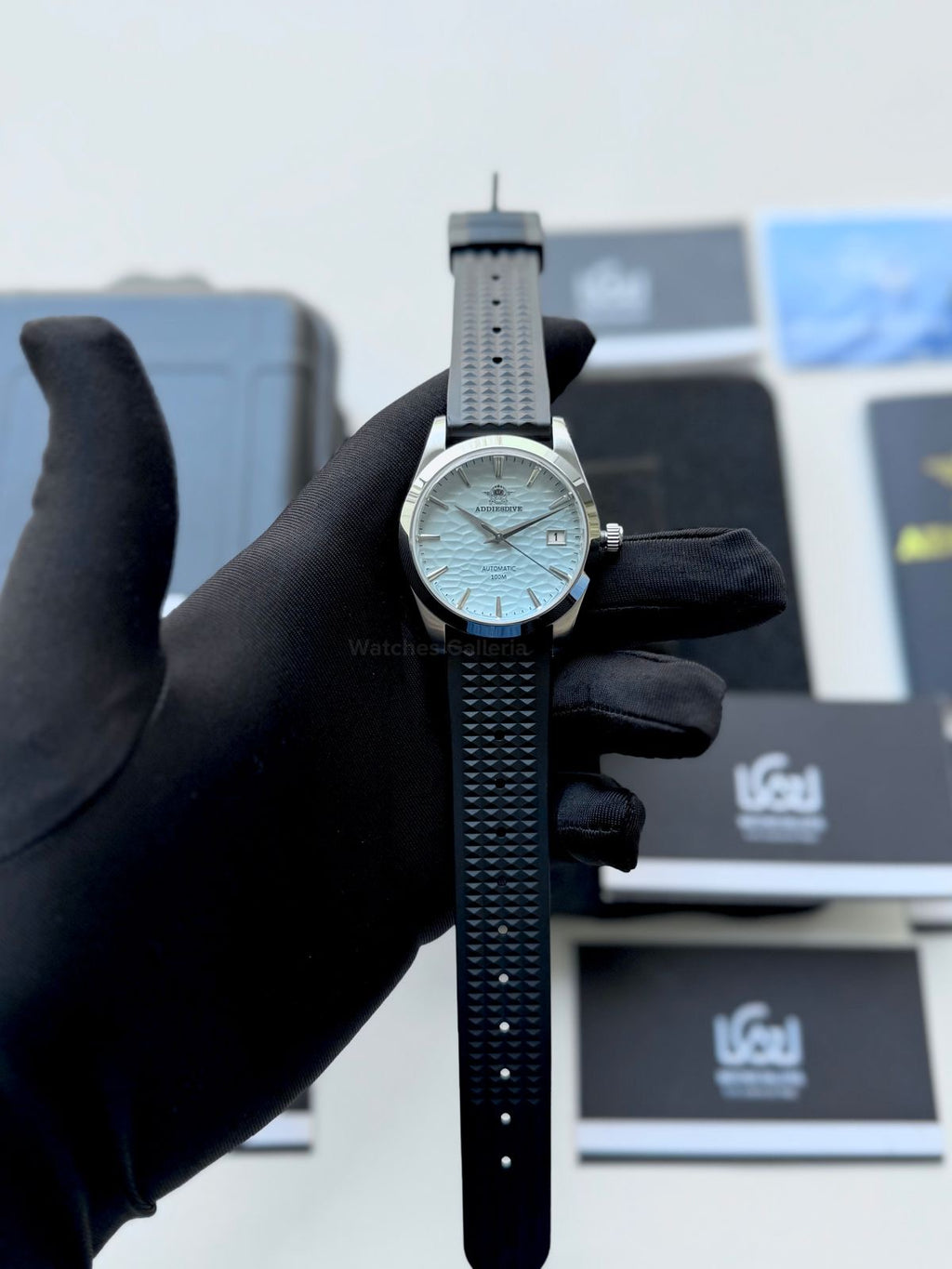 Addiesdive AD2118 Omiwatari Blue Silicon “Ice Blue” Addiesdive Watch in Pakistan