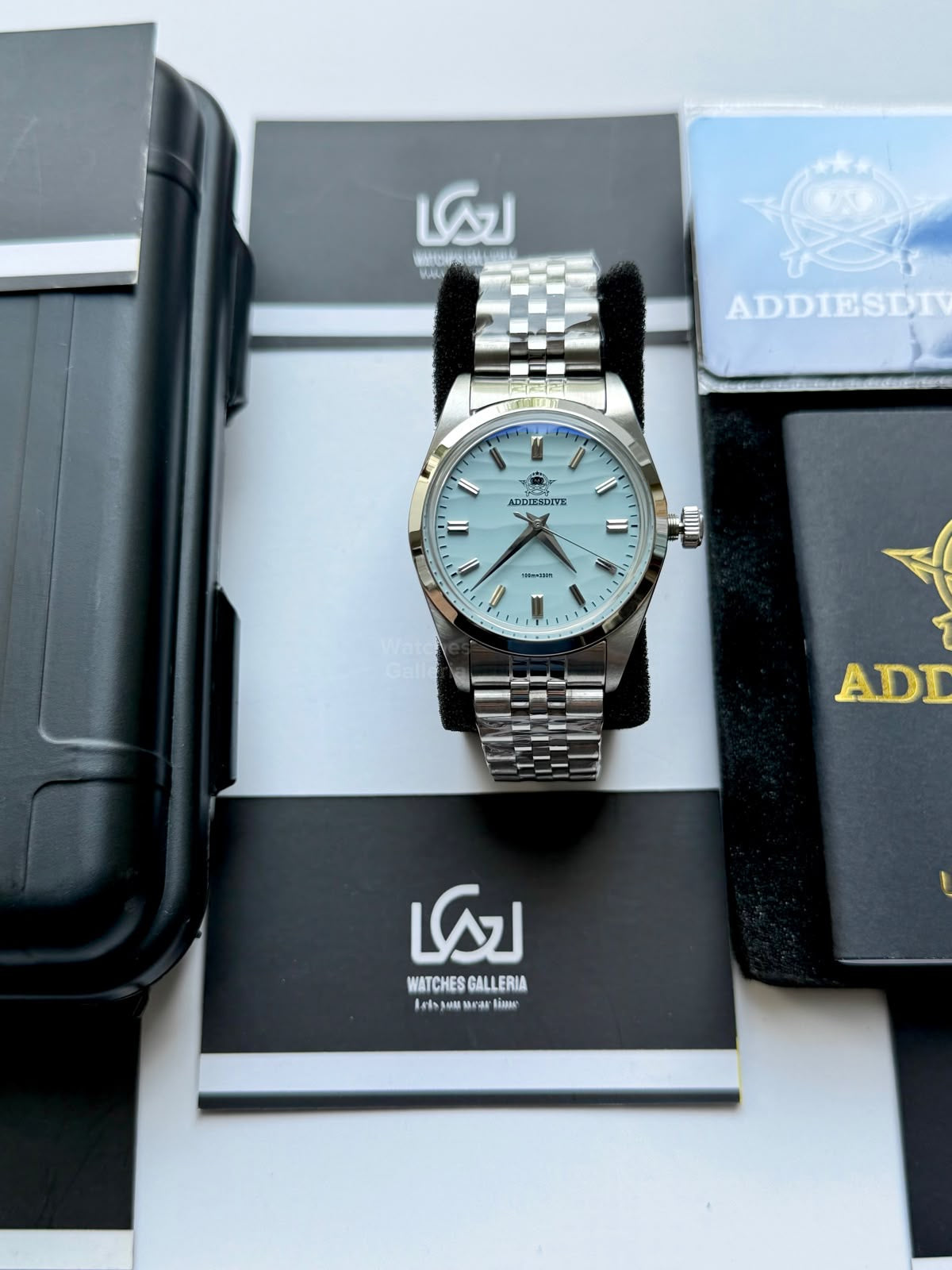 Addiesdive AD2030 Desert Jubilee White Unisex Watch – 36mm Classic Desert Dial, Japan VH31 Quartz Movement, Blue Anti-Glare Mineral Glass & Genuine Jubilee Strap
