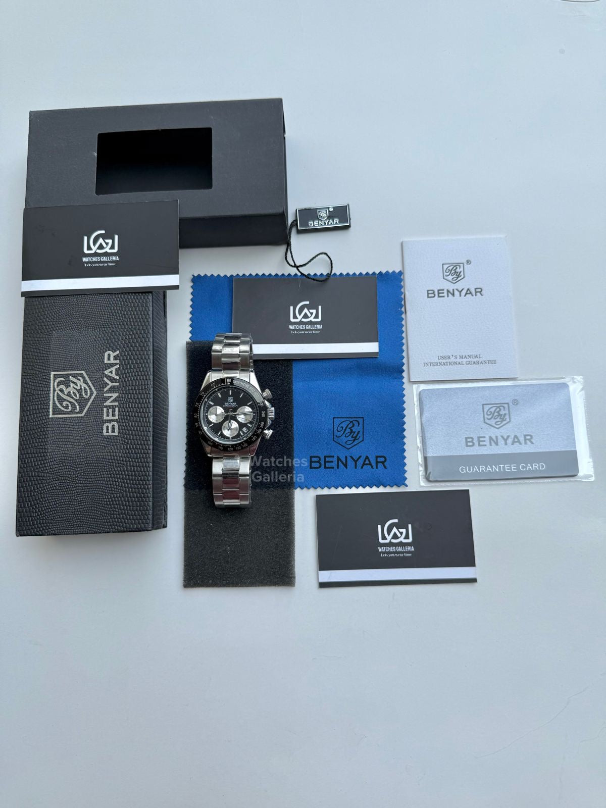 Benyar Daytona Chronograp Quartz (Black Silver) BY5169 Watches Galleria