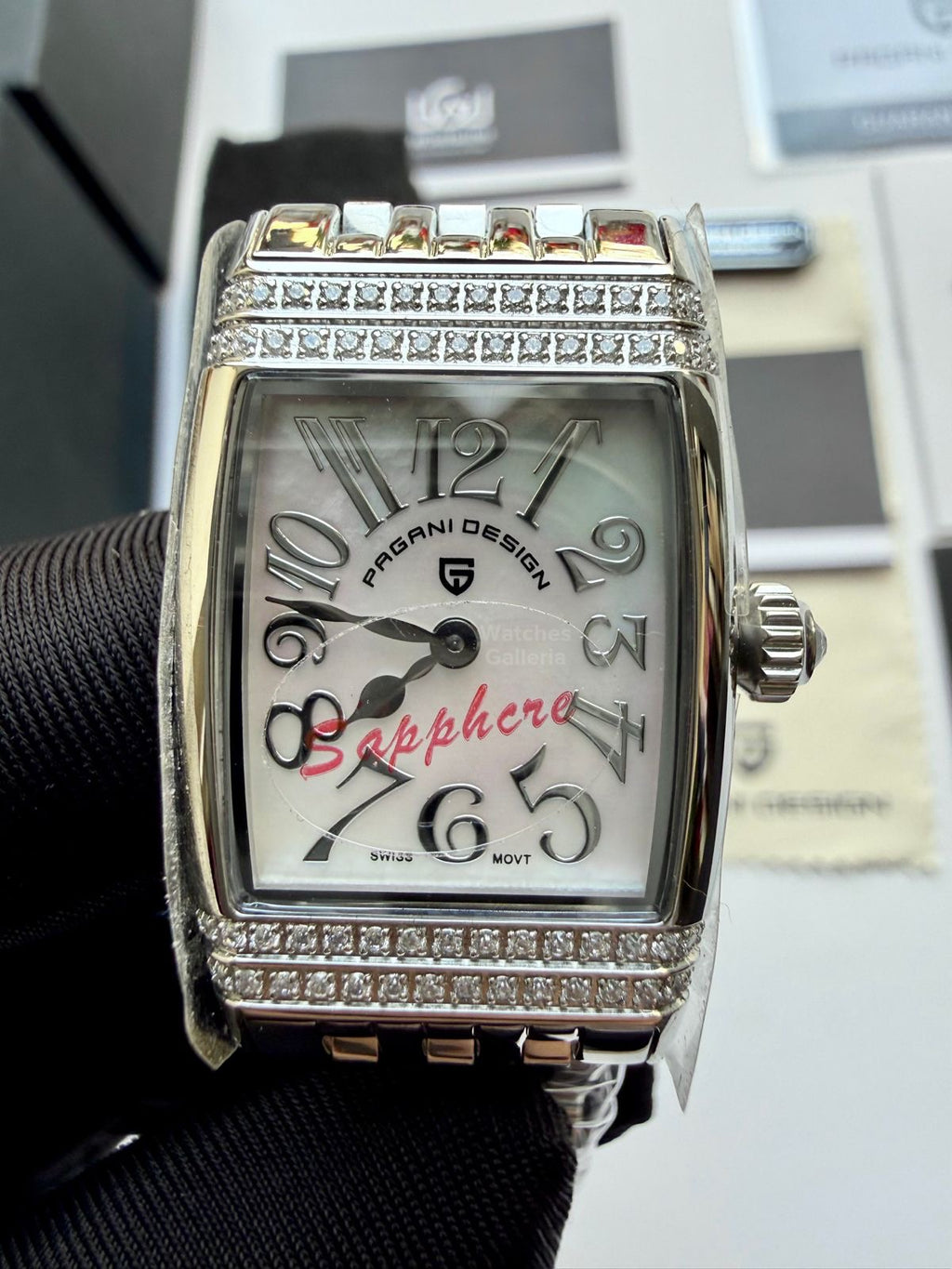 Pagani Design PD1737 Square Ladies Watch Silver White 22mm – Swiss Ronda 762 Quartz | Sapphire Glass | Elegant Stone Dial