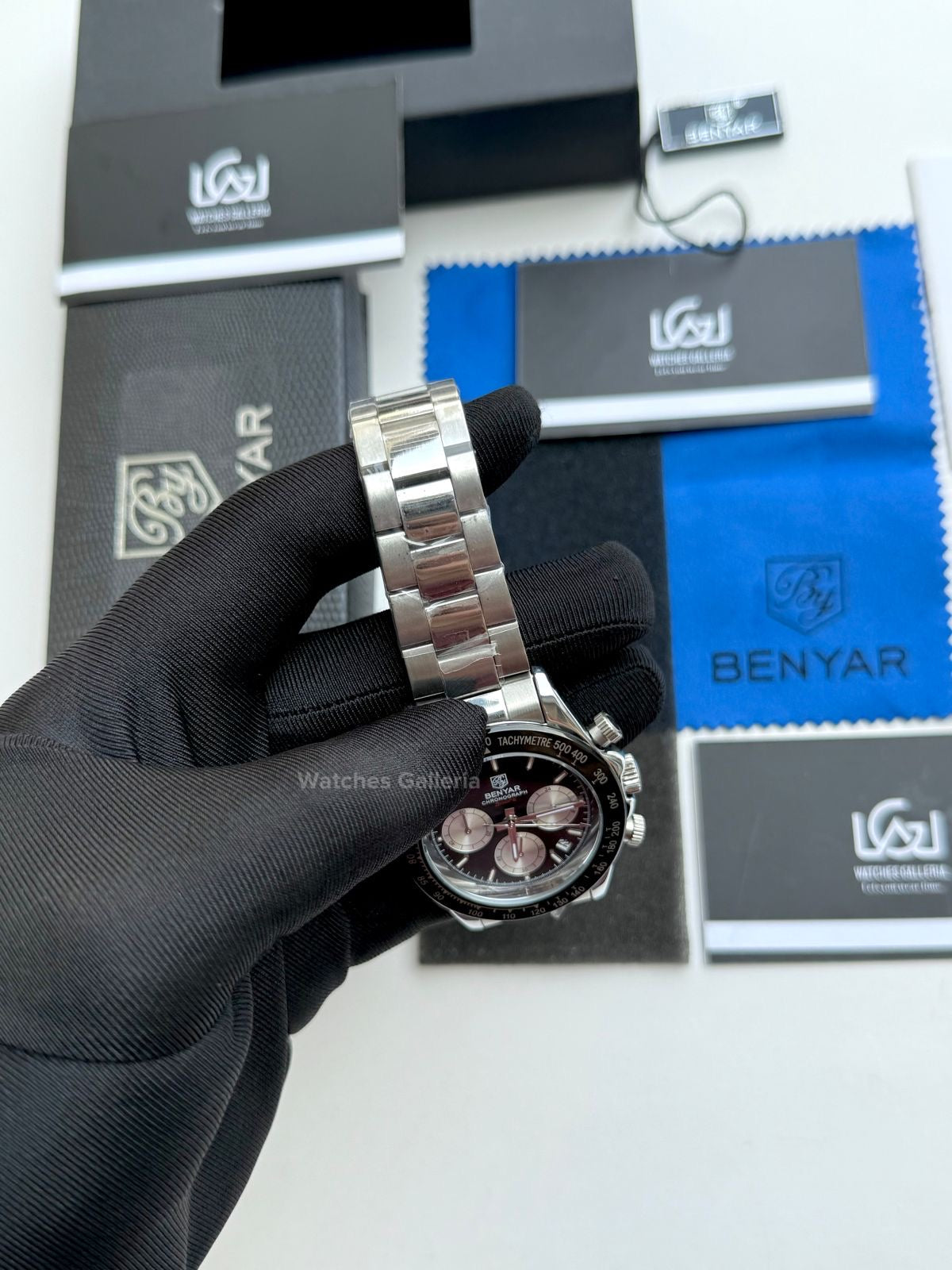 Benyar Daytona Chronograp Quartz (Black Silver) BY5169 Watches Galleria