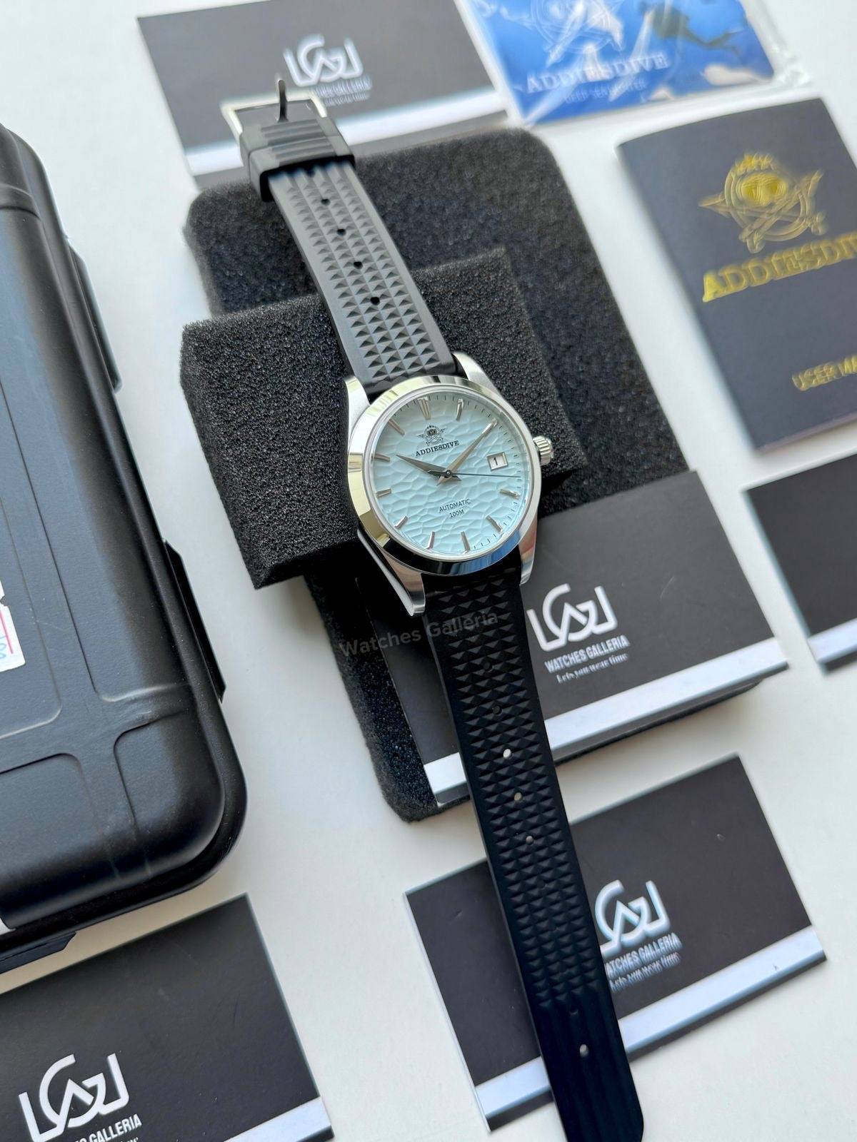 Addiesdive AD2118 Omiwatari Blue Silicon “Ice Blue” Addiesdive Watch in Pakistan