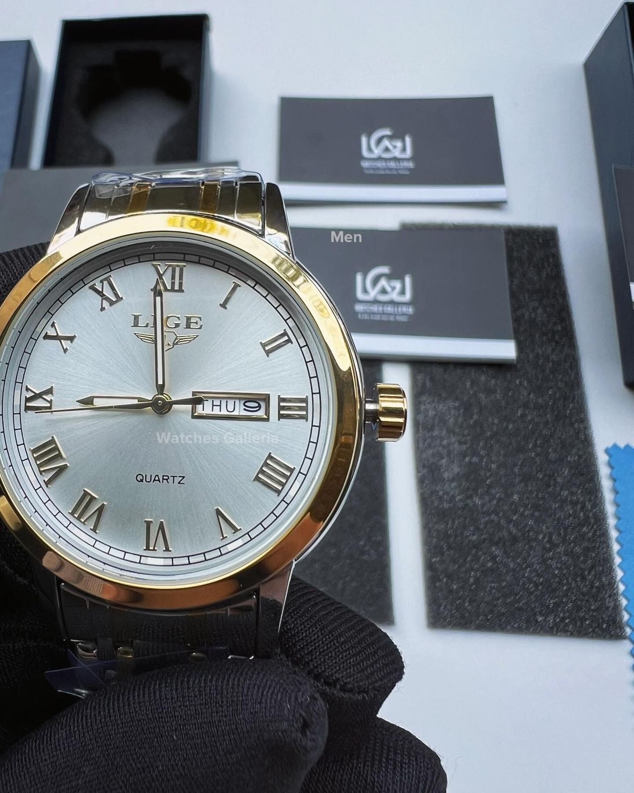 Lige Date Day Couple Watch (Silver/Gold) lige9846 lige 10007L