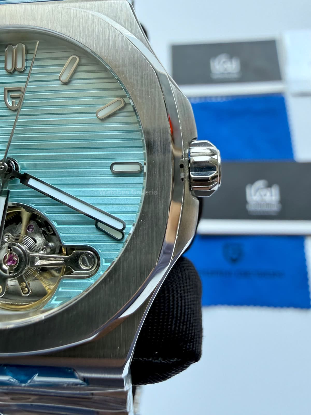Pagani Design PDys025 Nautilus Flywheel Ice Blue 42mm Automatic Watch – Sapphire Crystal | E3251 Movement | 5ATM