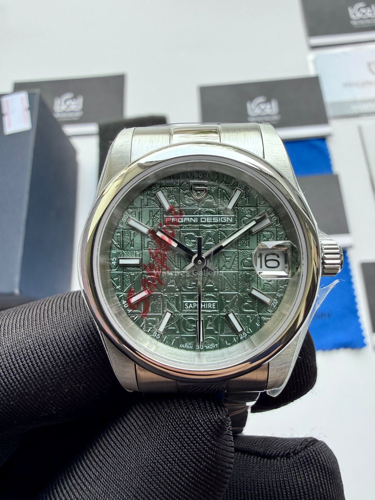 Pagani Design PD1794L Green Ladies Oyster Perpetual Date Green Dial Watch 31mm | Sapphire Glass | Miyota Quartz