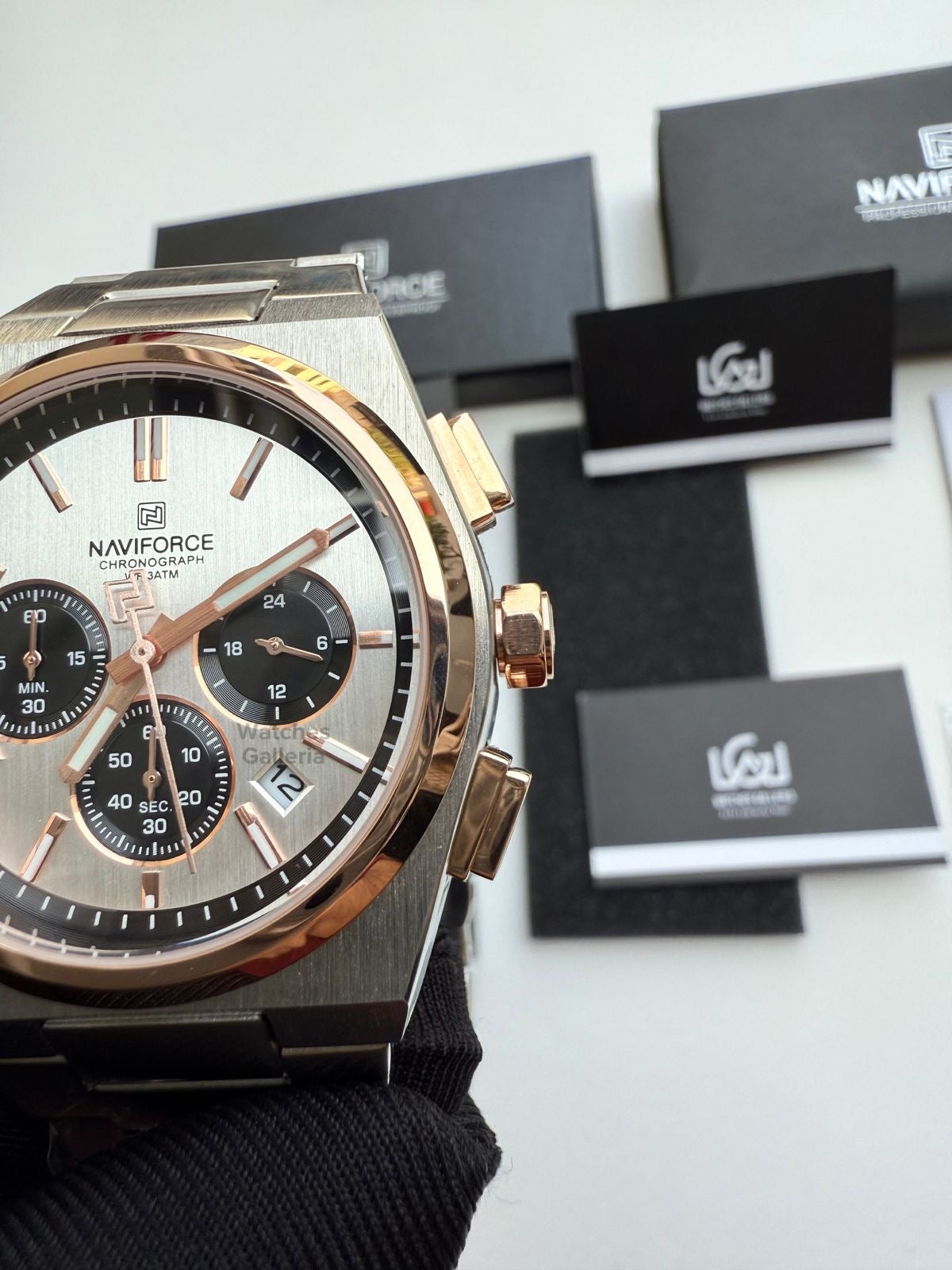 Naviforce PRX Chronograph Two Tone Quartz (Silver/Gold) NF8048 Watches Galleria