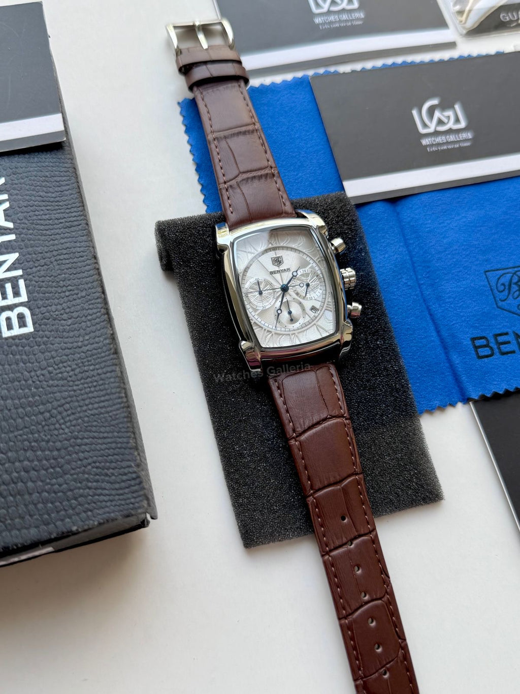 Benyar BY5113 Square Chronograph (Brown/Silver) Benyar Watch Pakistan