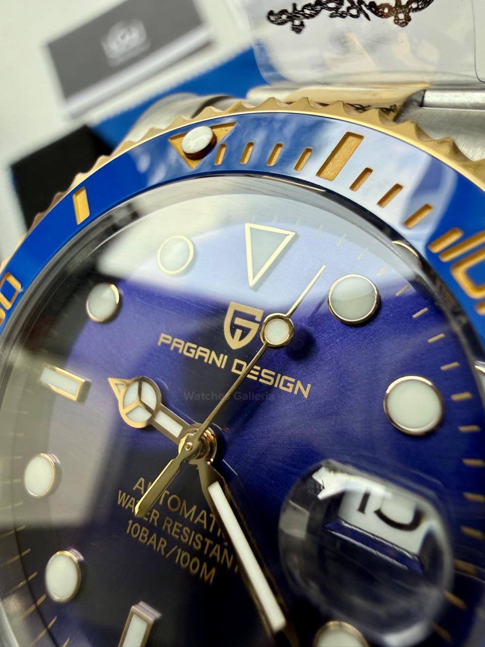 Pagani Design Watch PD1639 Submariner Automatic (Gold Blue) Pagani Design in Pakistan