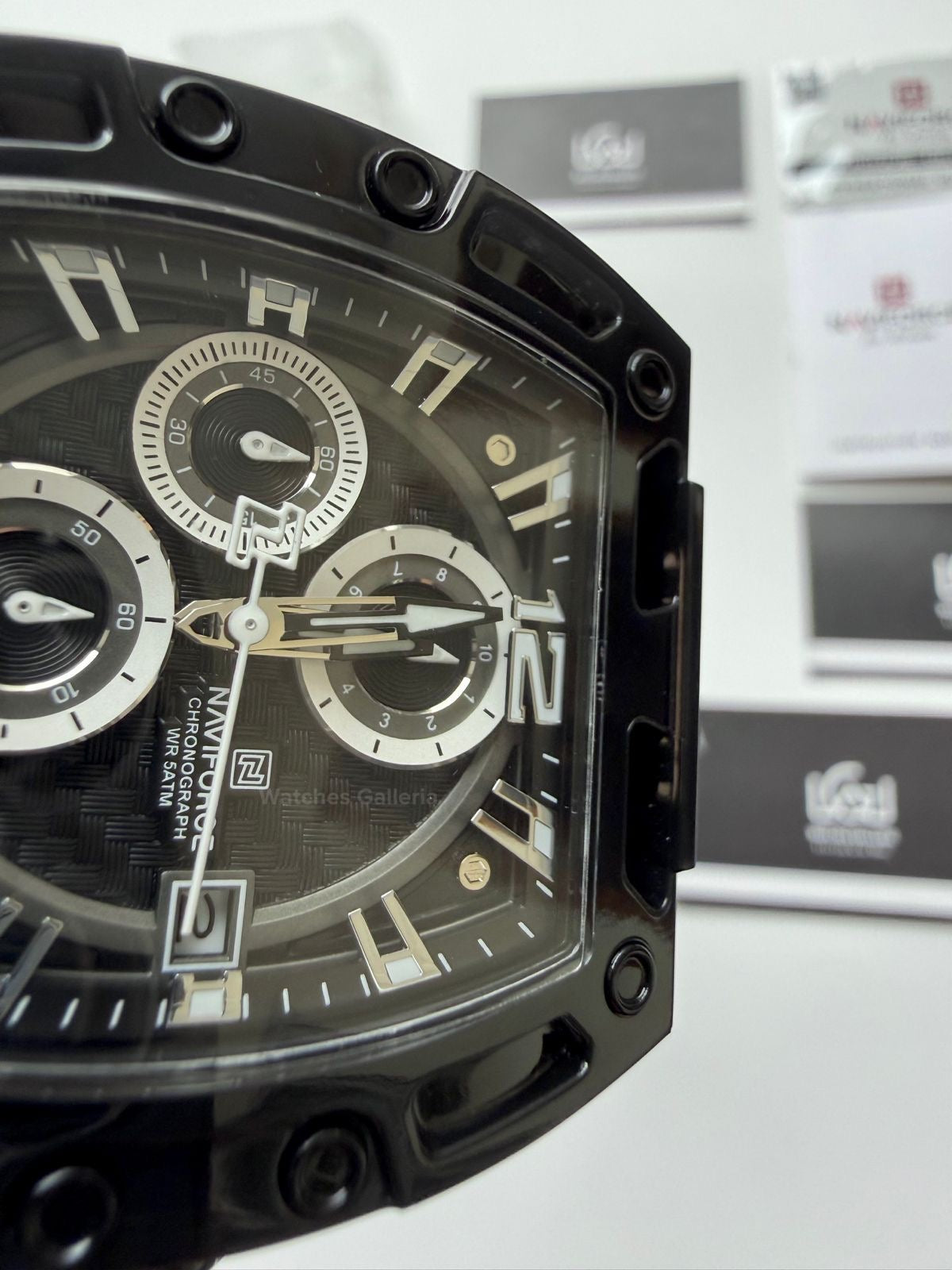 Naviforce NF7105 Tonneau Watch (Black) Naviforce Watch in Pakistan