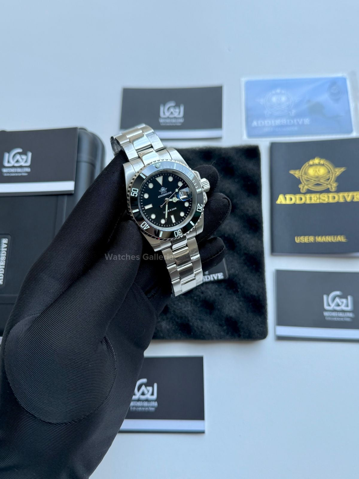 Addiesdive Submariner (Black) Quartz MY-H3-2QZ Watches Galleria
