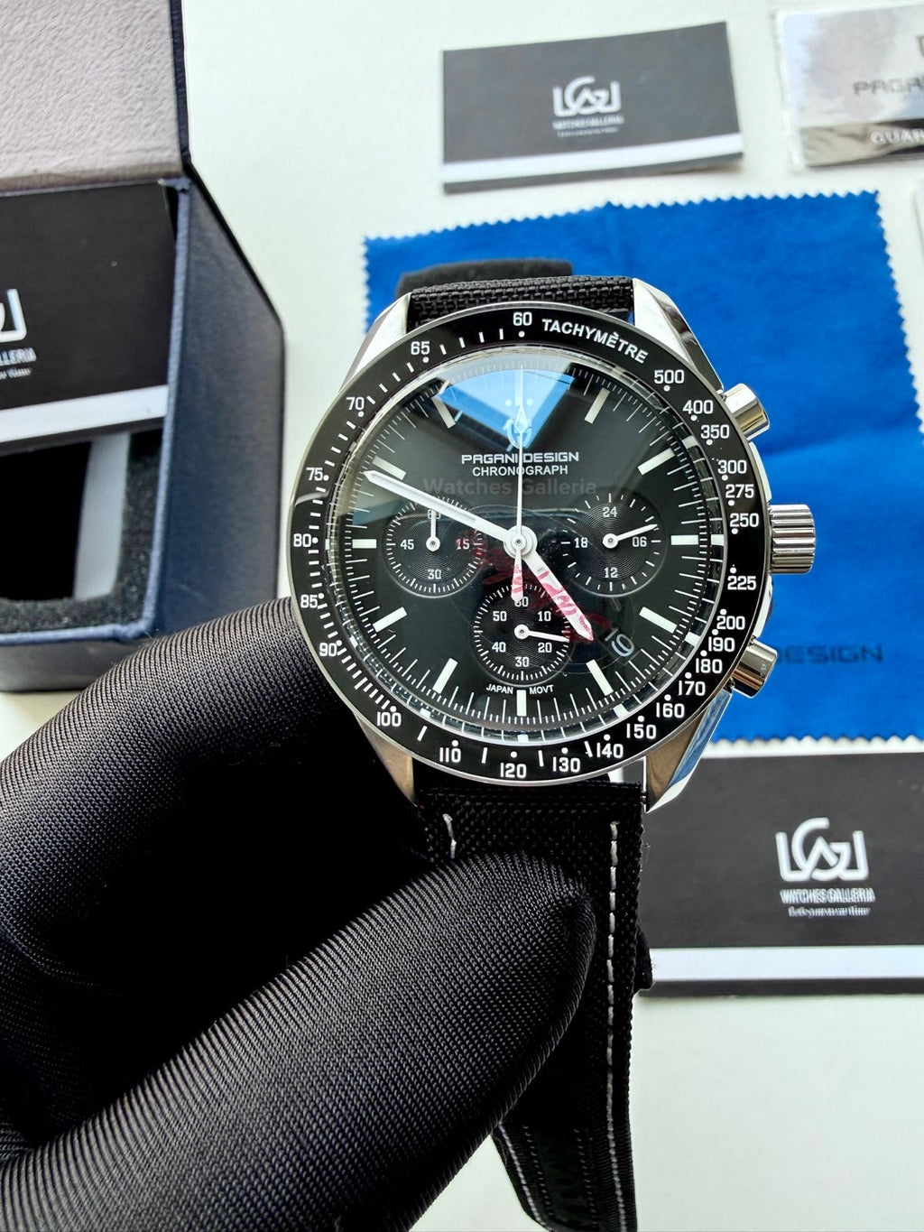 Pagani Design PD1701 Speedmaster Moonwatch Canvas (Black) Pagani Design in Pakistan