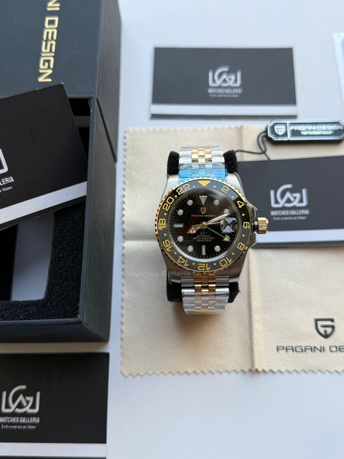 Pagani Design PD1662 GMT Master V6 Two Tone in Pakistan – Automatic GMT Luxury Men’s Watch with Sapphire Crystal & Rotating Bezel