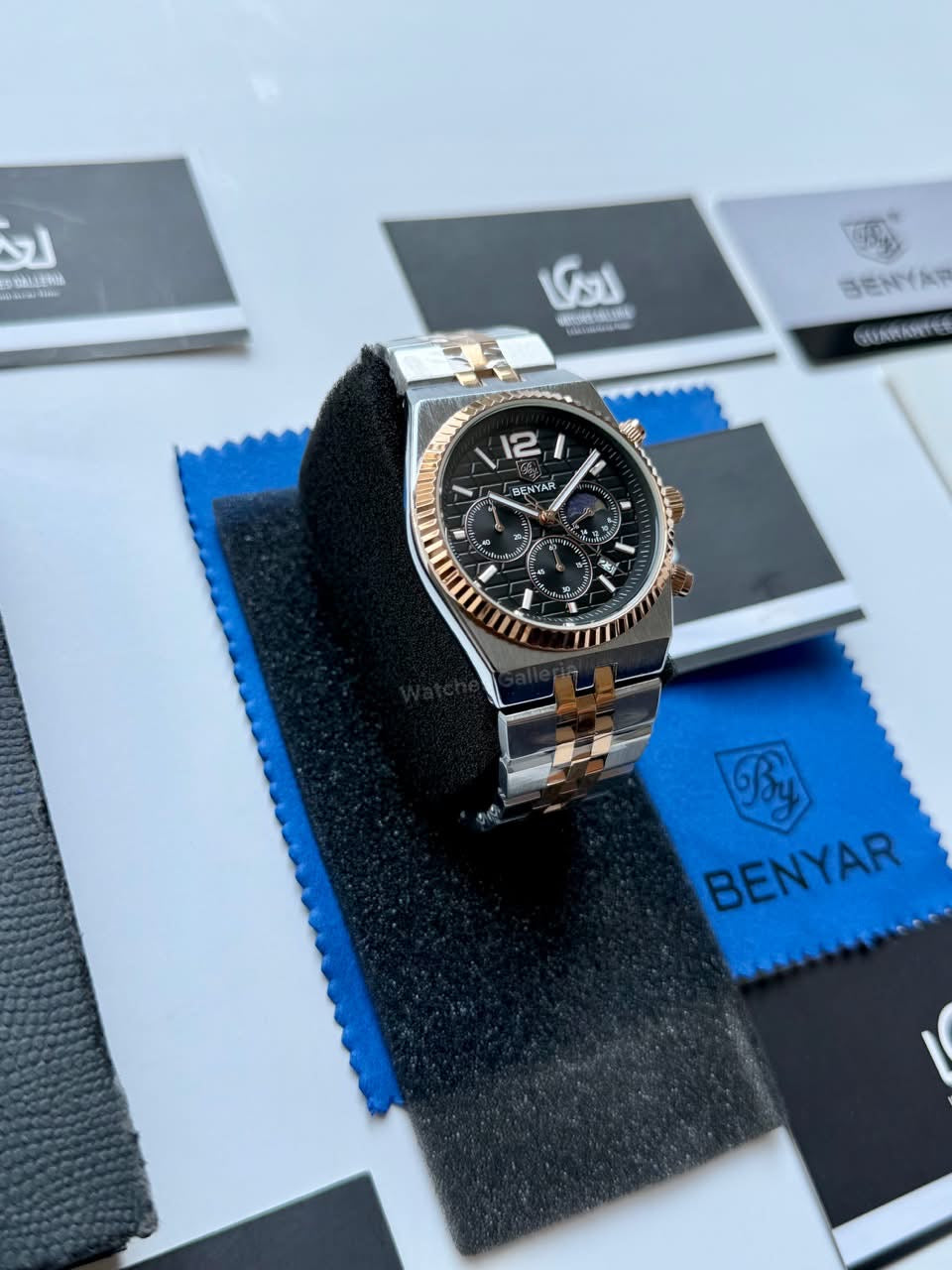 Benyar BY5225 Land Dweller Chronograph Black-Rose Gold Dial Luxury Men’s Watch in Pakistan – Japanese Quartz Stainless Steel Watch
