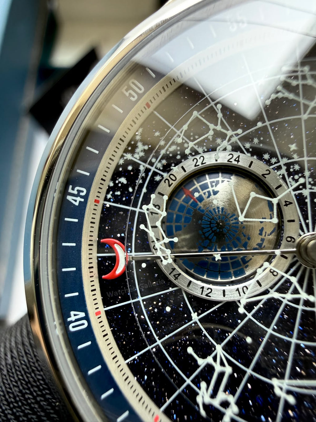 OBLVLO GC (Black Blue Silver) Grand Complications Celestial Automatic Watch Brown & Black Dial with Rose Gold Details, Moving Constellation & Earth Display – OBLVLOGC | Oblvlo