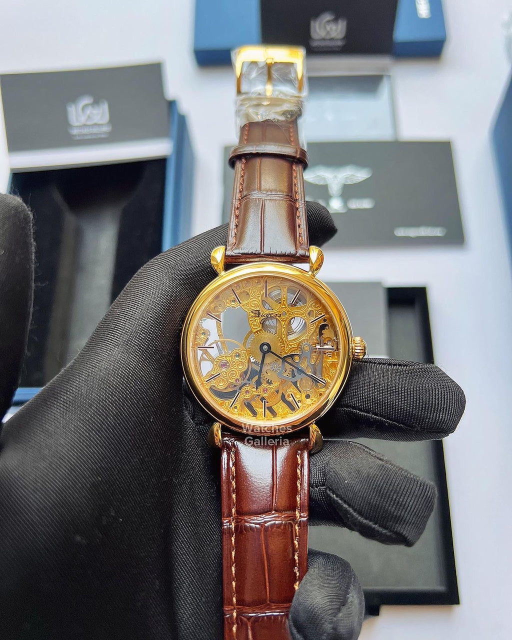 Sugess Skeleton Slimmaster Manual Wind (Brown Gold) SU3600 (Discontinued)