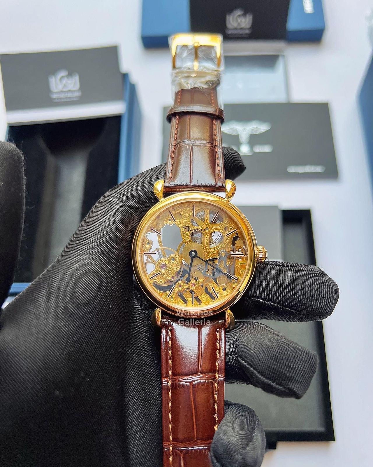 Sugess Skeleton Slimmaster Manual Wind (Brown Gold) SU3600 (Discontinued)