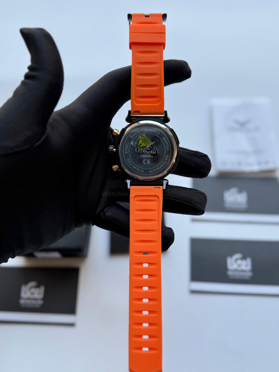 Onola 6859 Sports Chronograph Quartz (Orange) – Premium Racing Inspired Design | Original Onola Watch in Pakistan