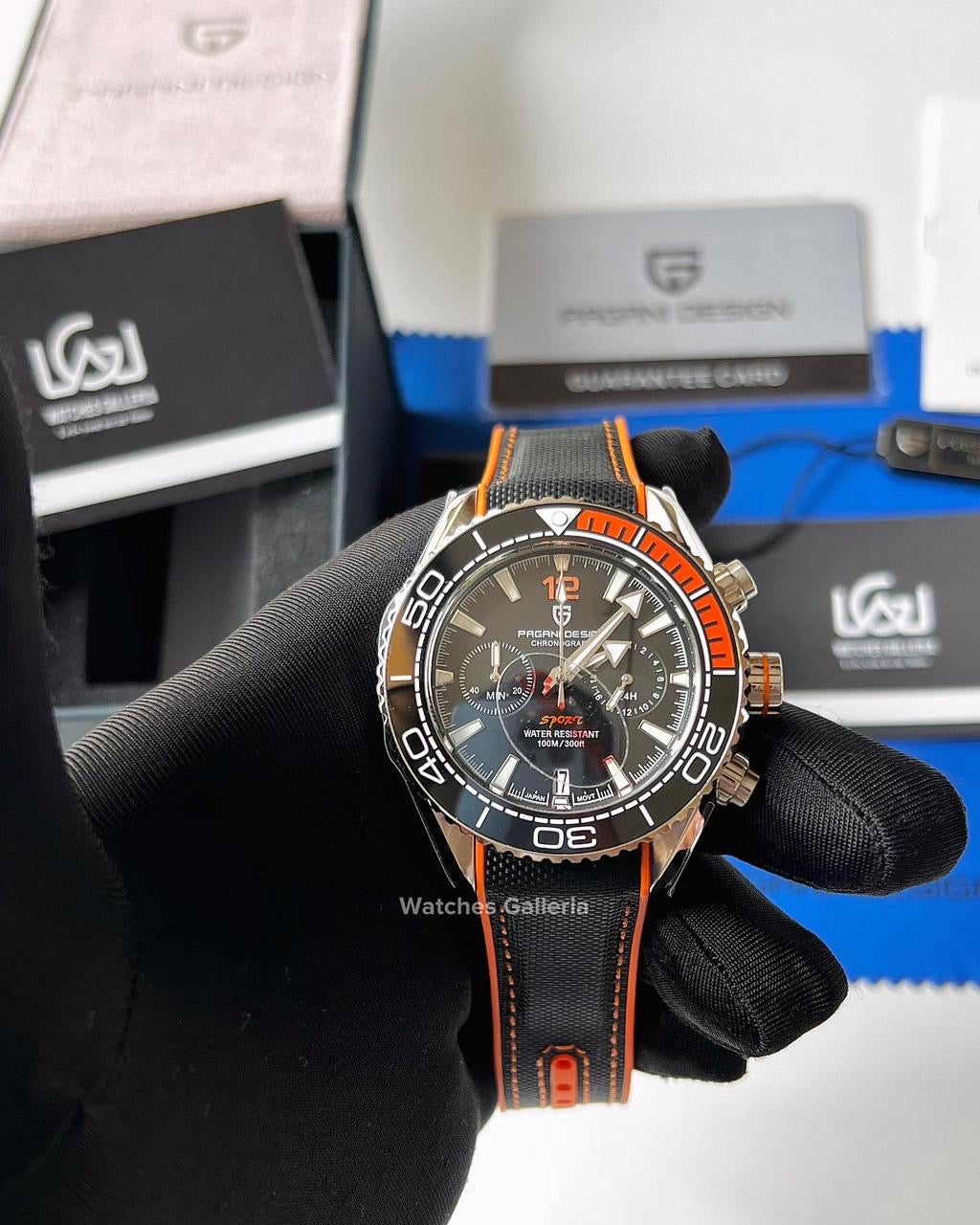 Pagani Design SeaMaster Planet Ocean Chronograph Quartz (Orange) PD1711