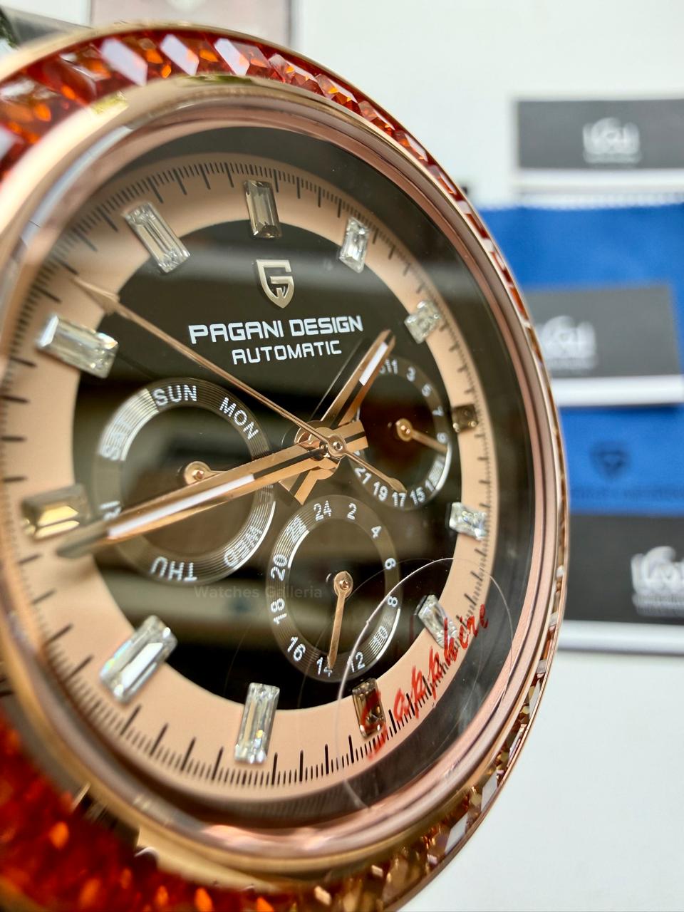 Pagani Design PD1732 Daytona Rainbow Silicon Edition in Pakistan – Luxury Automatic Men’s Watch with Rainbow Bezel, Sapphire Crystal & Exhibition Back
