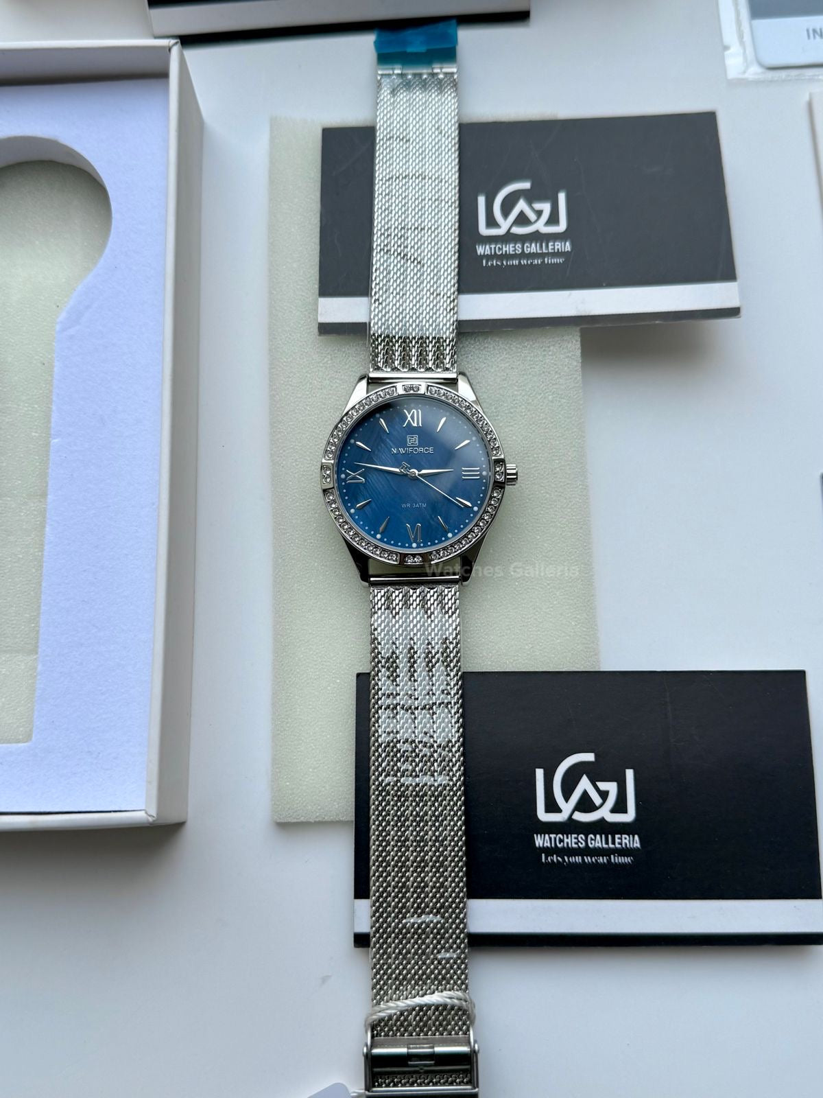 Naviforce NF5028 Blue Classic Stones Quartz Watch (Unisex) Naviforce Watch Pakistan