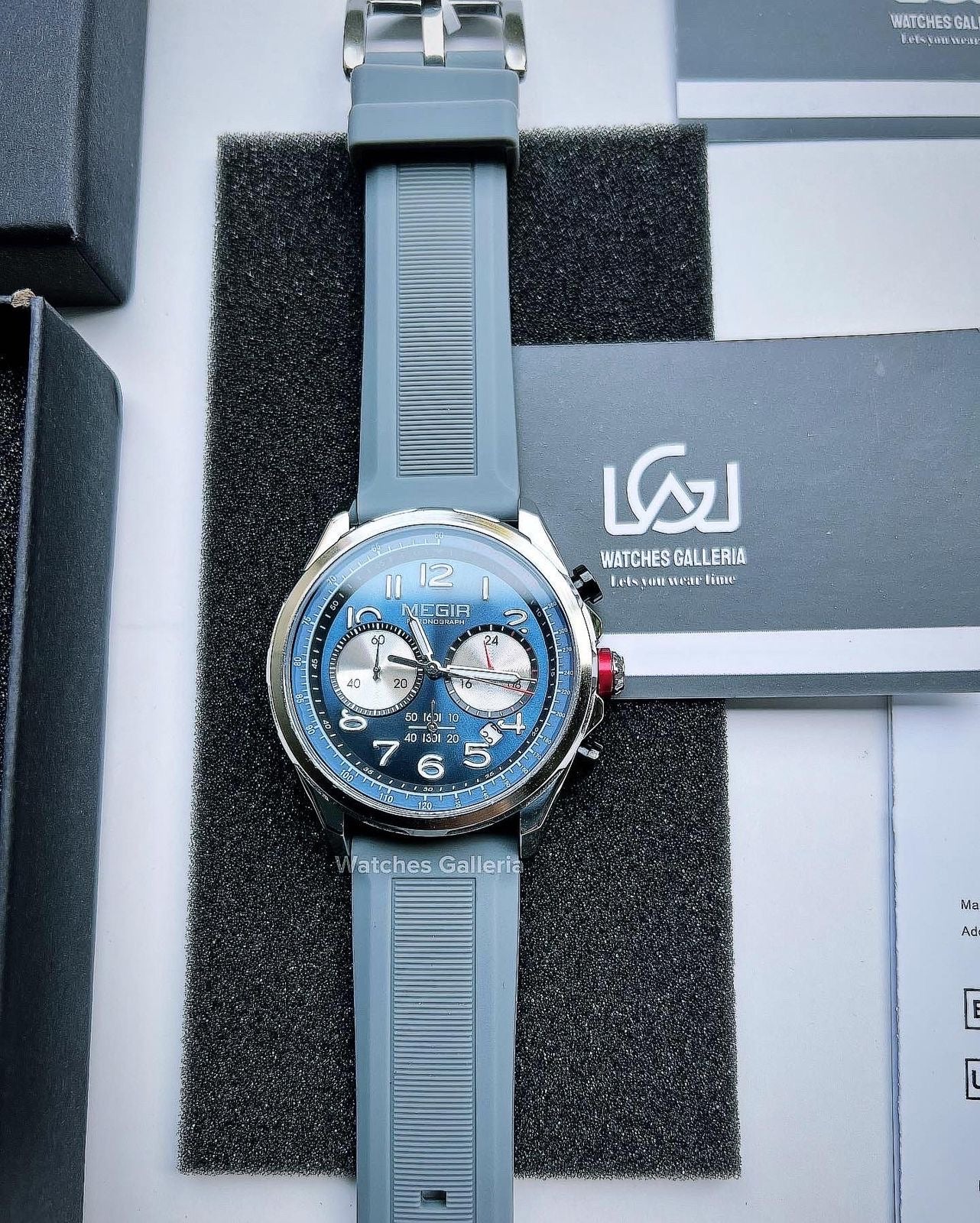 Megir Panda Chronograph Quartz (Grey Blue) MN2230